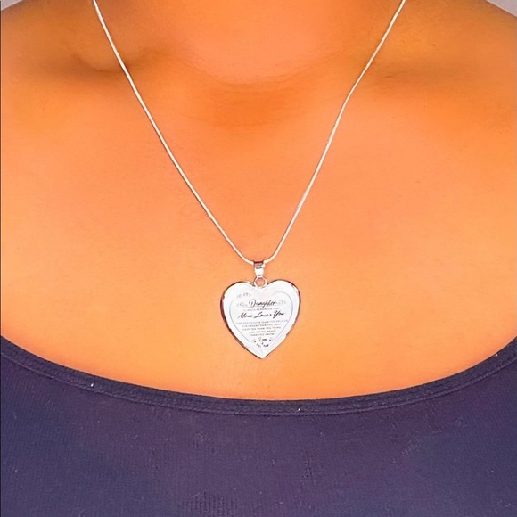 To My Daughter, Mom Loves You Necklace Silver Gift - Picture 4 of 8